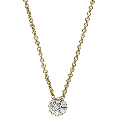 Collier aus 750 Gelbgold 6 Brillanten 0,13ct TW-SI 1 Brillant 0,04ct TW-SI L:42cm