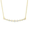 Collier aus 750 Gelbgold 9 Brillanten 0,25ct TW-SI L:45,7cm Fassung rhodiniert