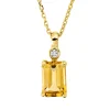 Collier aus 750 Gelbgold Citrin 0,62ct gelb Brillant 0,01ct TW-SI L:45cm