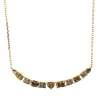 Collier aus 750 Gelbgold 11 Diamanten Fanatsy-Schliff 2,52ct braun L:43,2cm