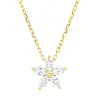 Collier aus 750 Gelbgold 5 Diamanten Navette-Schliff 0,26ct TW-VSI L:45cm