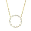Collier aus 750 Gelbgold 2 Diamanten Oval-Schliff 0,38ct TW-SI L:45,7cm