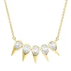 Collier aus 750 Gelbgold 5 Diamanten Tropfen-Schliff 0,82ct TW-SI L:45cm Zarge