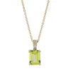 Collier aus 750 Gelbgold Peridot 1,54ct grün 8 Brillanten 0,04ct TW-SI L:45cm
