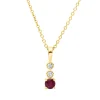 Collier aus 750 Gelbgold Rubin 0,16ct rot 2 Brillanten 0,03ct TW-SI L:45cm