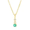 Collier aus 750 Gelbgold Smaragd 0,16ct grün 2 Brillanten 0,03ct TW-SI L:45cm