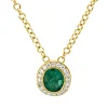 Collier aus 750 Gelbgold Smaragd 0,35ct grün 20 Brillanten 0,06ct TW-VSI L:45,7cm