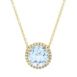 Collier aus 750 Gelbgold Topas 3,7ct skyblue 26 Brillanten 0,15ct TW-SI L:43,2cm
