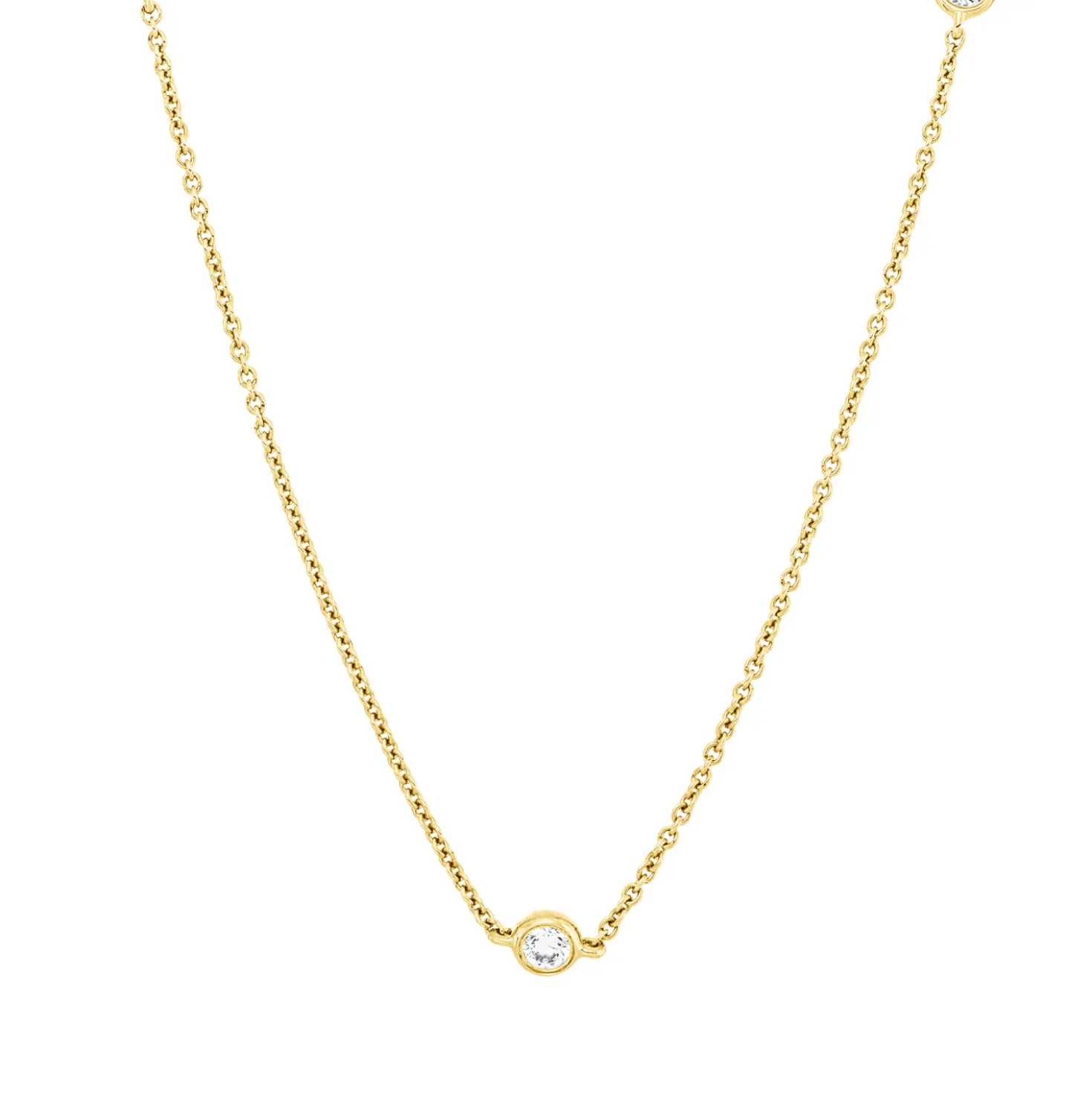 Collier aus 750 Gold Gelbgold 7 Brillanten 0,47ct I-SI L:45,7cm Zarge