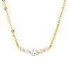 Collier aus 750 Gold Gelbgold 5 Brillanten 0,32ct J-VSI/SI L:45cm
