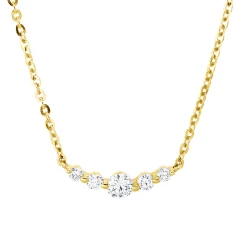 Collier aus 750 Gold Gelbgold 5 Brillanten 0,32ct J-VSI/SI L:45cm