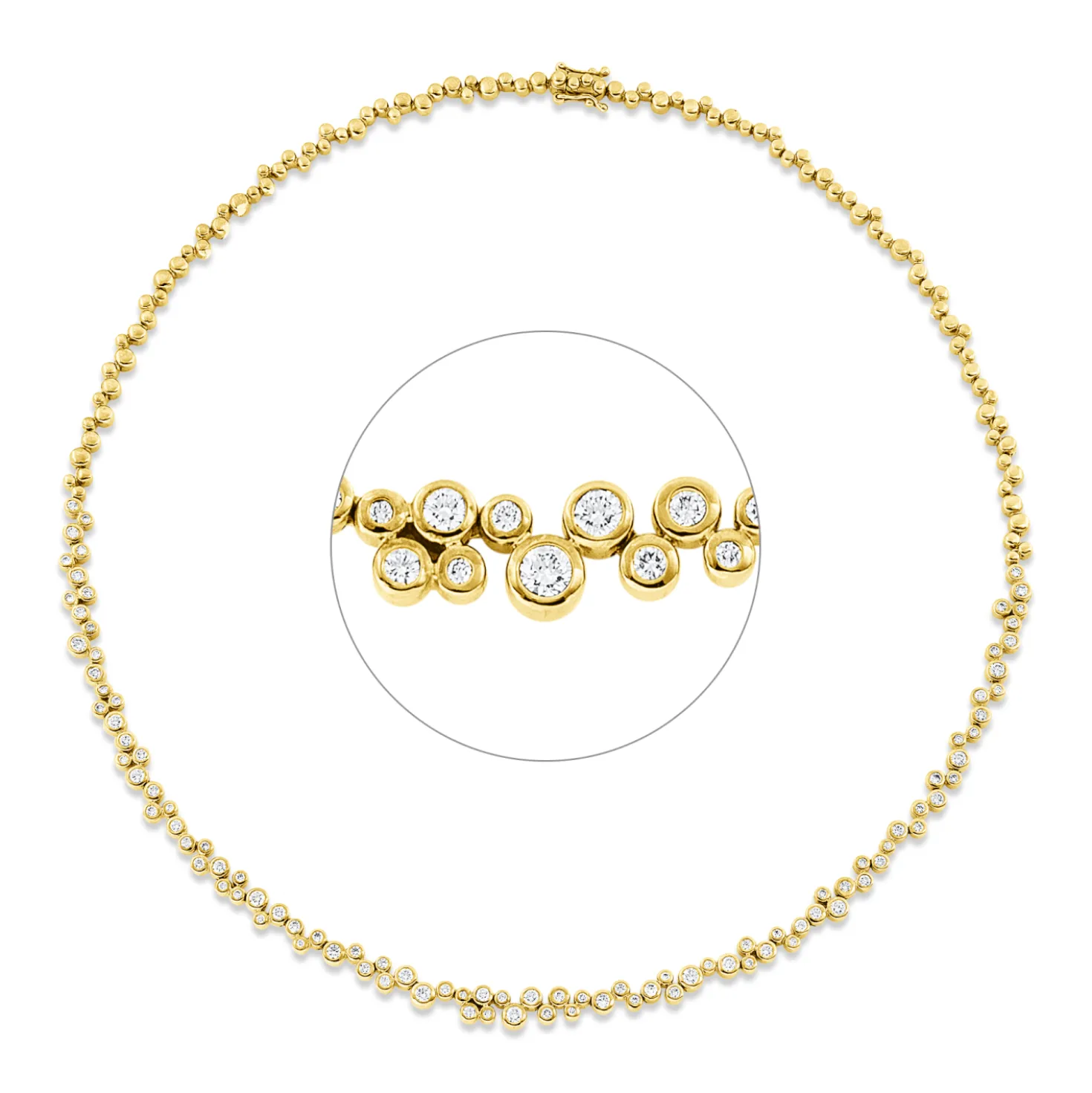 Collier aus 750 Gold Gelbgold 100 Brillanten 2,63ct TW-SI