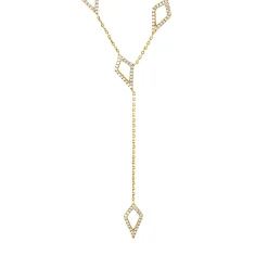 Collier aus 750 Gold Gelbgold 94 Brillanten 0,37ct TW-SI L:46cm