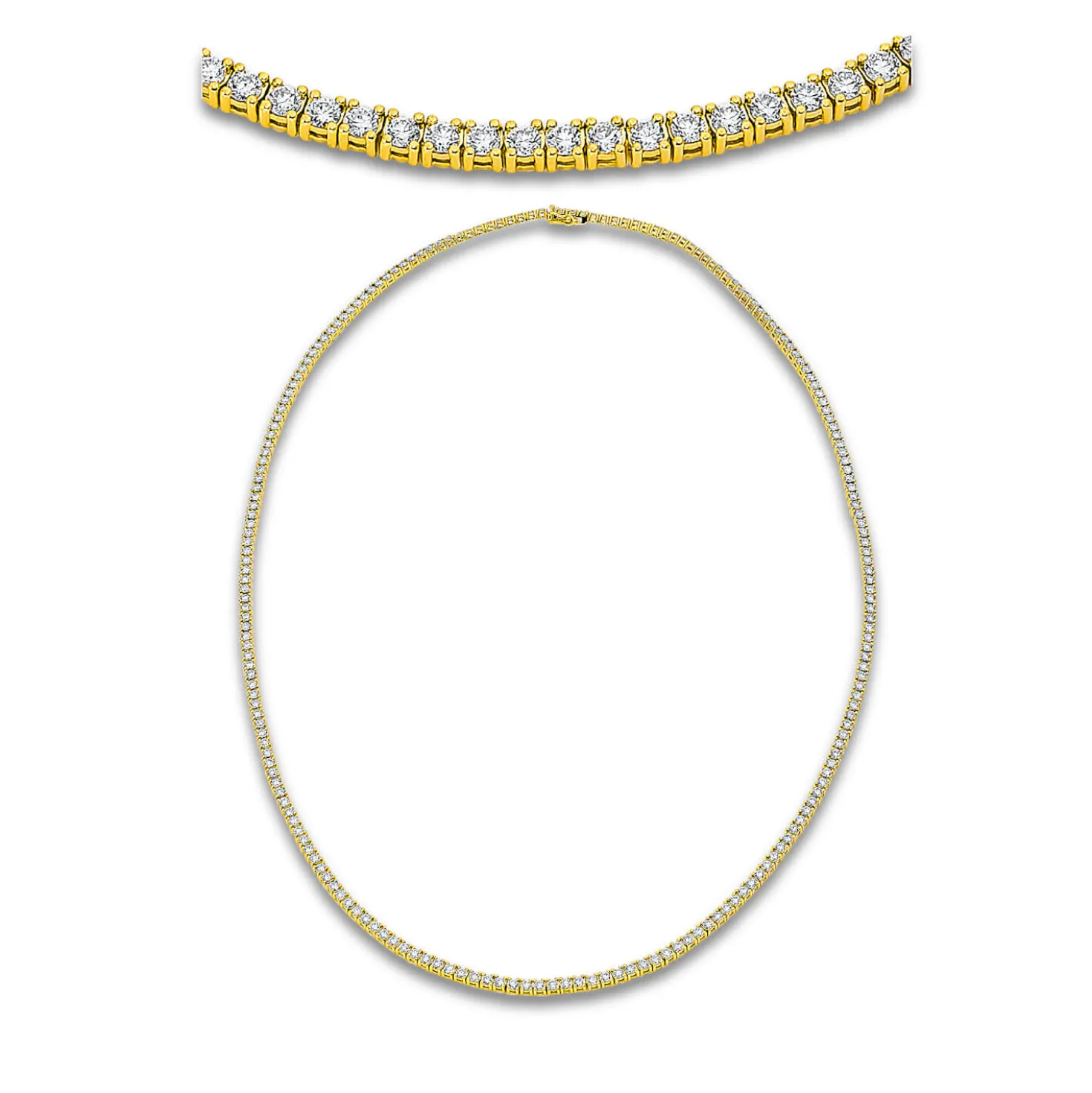 Collier aus 750 Gold Gelbgold 211 Brillanten 9,4ct TW-SI L:55,9cm
