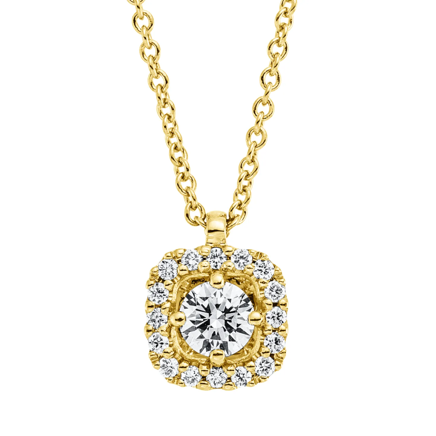 Collier aus 750 Gold Gelbgold 17 Brillanten 0,18ct TW-SI L:42cm