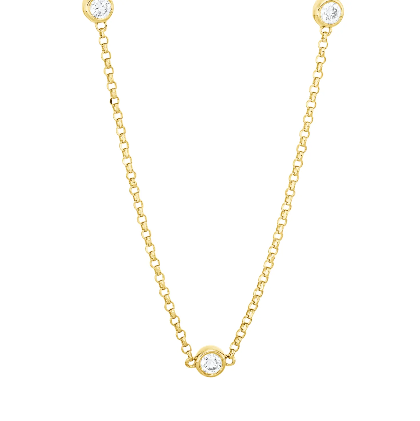 Collier aus 750 Gold Gelbgold 9 Brillanten 0,36ct TW-SI L:43cm
