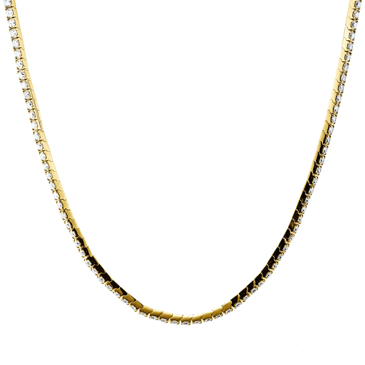 Collier aus 750 Gold Gelbgold 81 Brillanten 2,74ct TW-SI L:66cm