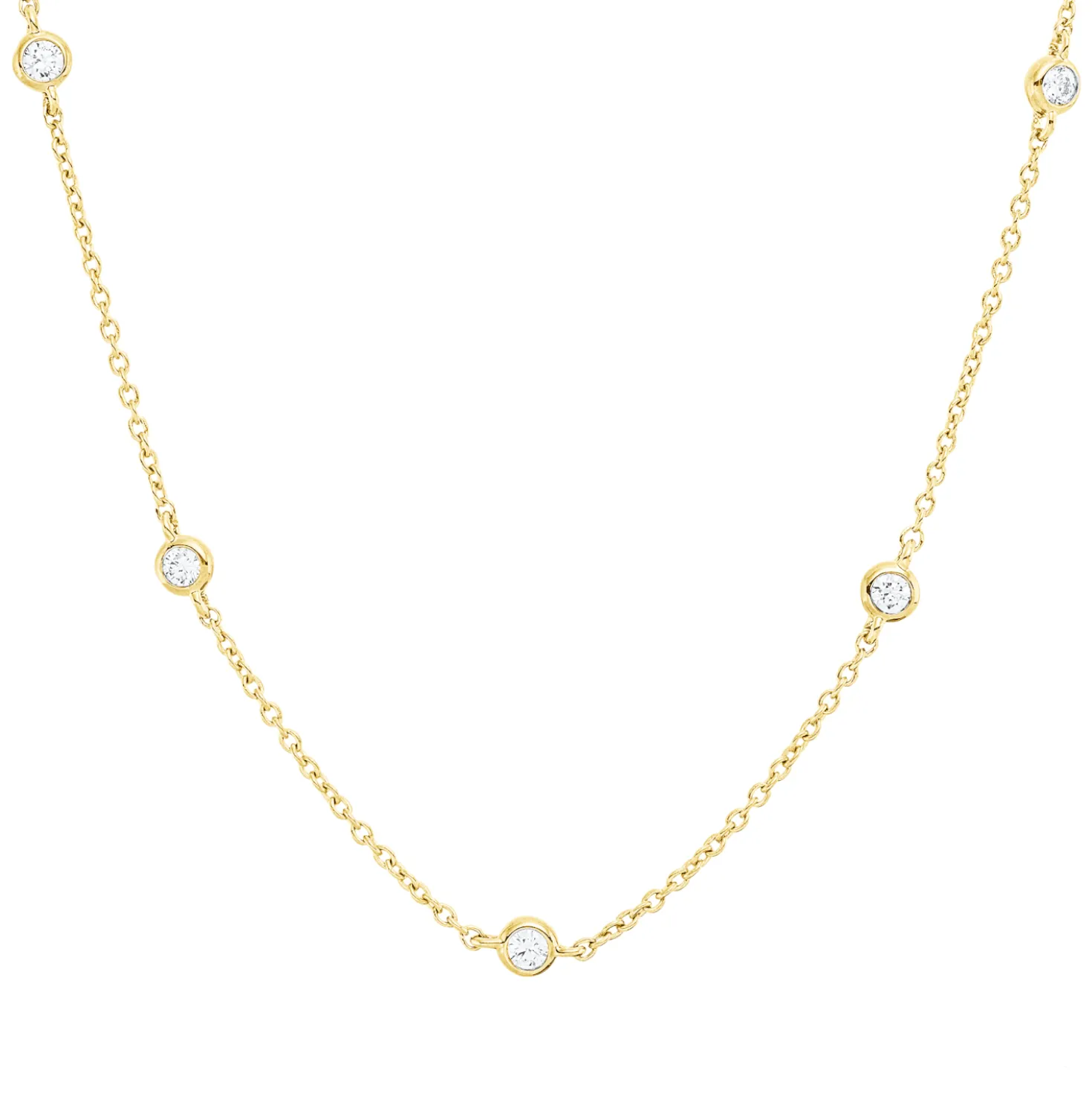 Collier aus 750 Gold Gelbgold 14 Brillanten 0,46ct TW-SI L:45cm