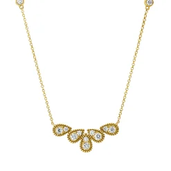 Collier aus 750 Gold Gelbgold 12 Brillanten 0,39ct TW-SI L:43,2cm