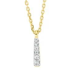 Collier aus 750 Gold Gelbgold 6 Brillanten 0,02ct TW-SI L:45cm