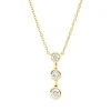 Collier aus 750 Gold Gelbgold 3 Brillanten 0,23ct TW-SI L:45,7cm