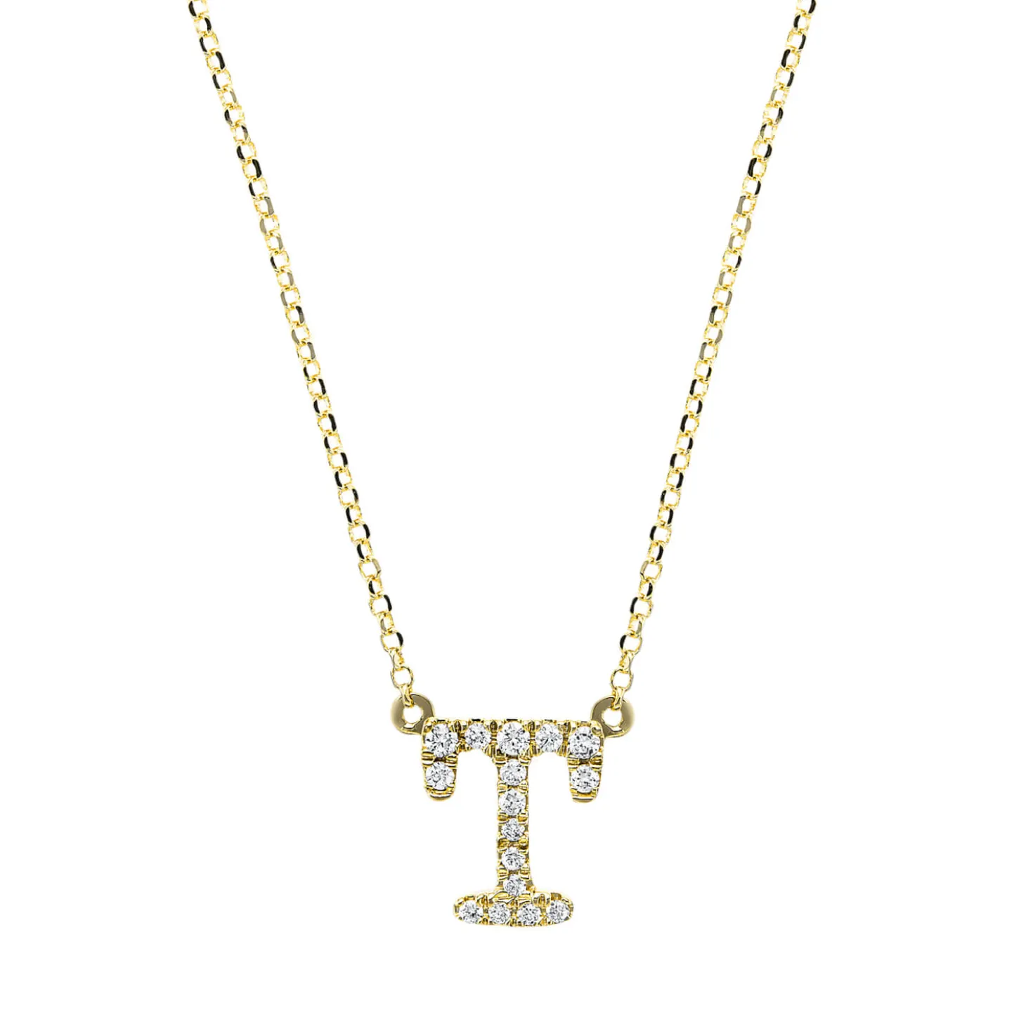 Collier aus 750 Gold Gelbgold 16 Brillanten 0,08ct TW-SI L:43cm