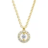 Collier aus 750 Gold Gelbgold 15 Brillanten 0,08ct TW-SI L:42cm
