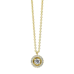 Collier aus 750 Gold Gelbgold 19 Brillanten 0,16ct TW-SI L:42cm