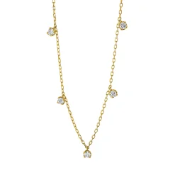 Collier aus 750 Gold Gelbgold 5 Brillanten 0,36ct TW-SI L:41cm
