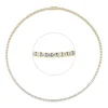 Collier aus 750 Gold Gelbgold 168 Brillanten 8,23ct TW-SI L:42,5cm 4er-Krappe