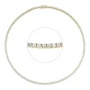 Collier aus 750 Gold Gelbgold 145 Brillanten 10,62ct TW-SI L:42cm 4er-Krappe