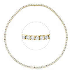 Collier aus 750 Gold Gelbgold 117 Brillanten 16,37ct TW-SI L:42cm 4er-Krappe