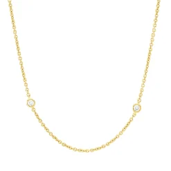 Collier aus 750 Gold Gelbgold 10 Brillanten 0,24ct TW-SI L:50,8cm Zarge
