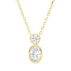 Collier aus 750 Gold Gelbgold 2 Brillanten 0,1ct TW-SI L:45cm Zarge