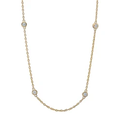 Collier aus 750 Gold Gelbgold 10 Brillanten 0,29ct TW-SI L:45cm Zarge
