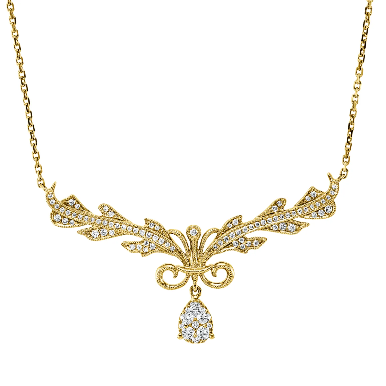 Collier aus 750 Gold Gelbgold 91 Brillanten 0,36ct TW-SI/PI L:46cm