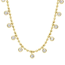 Collier aus 750 Gold Gelbgold 11 Brillanten 0,66ct TW-VSI L:42cm