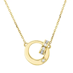 Collier aus 750 Gold Gelbgold 13 Brillanten 0,22ct W-SI L:45cm