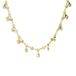 Collier aus 585 Gold Gelbgold 25 Brillanten 0,4ct W-SI L:45cm
