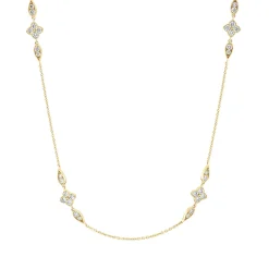 Collier aus 750 Gold Gelbgold 64 Brillanten 1,59ct W-SI L:45cm