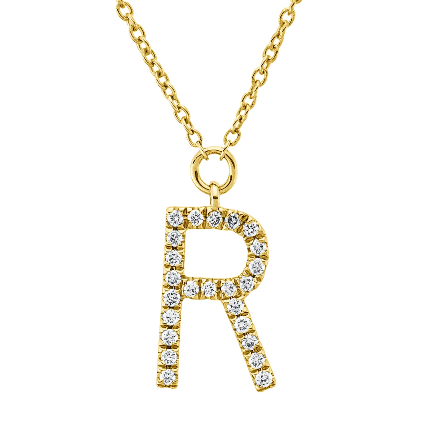 Collier aus 750 Gold Gelbgold 24 Brillanten 0,05ct W-SI L:45cm