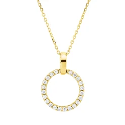 Collier aus 750 Gold Gelbgold 22 Brillanten 0,17ct W-SI L:45cm
