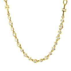 Collier aus 585 Gold Gelbgold 19 Brillanten 0,35ct W-SI L:45cm