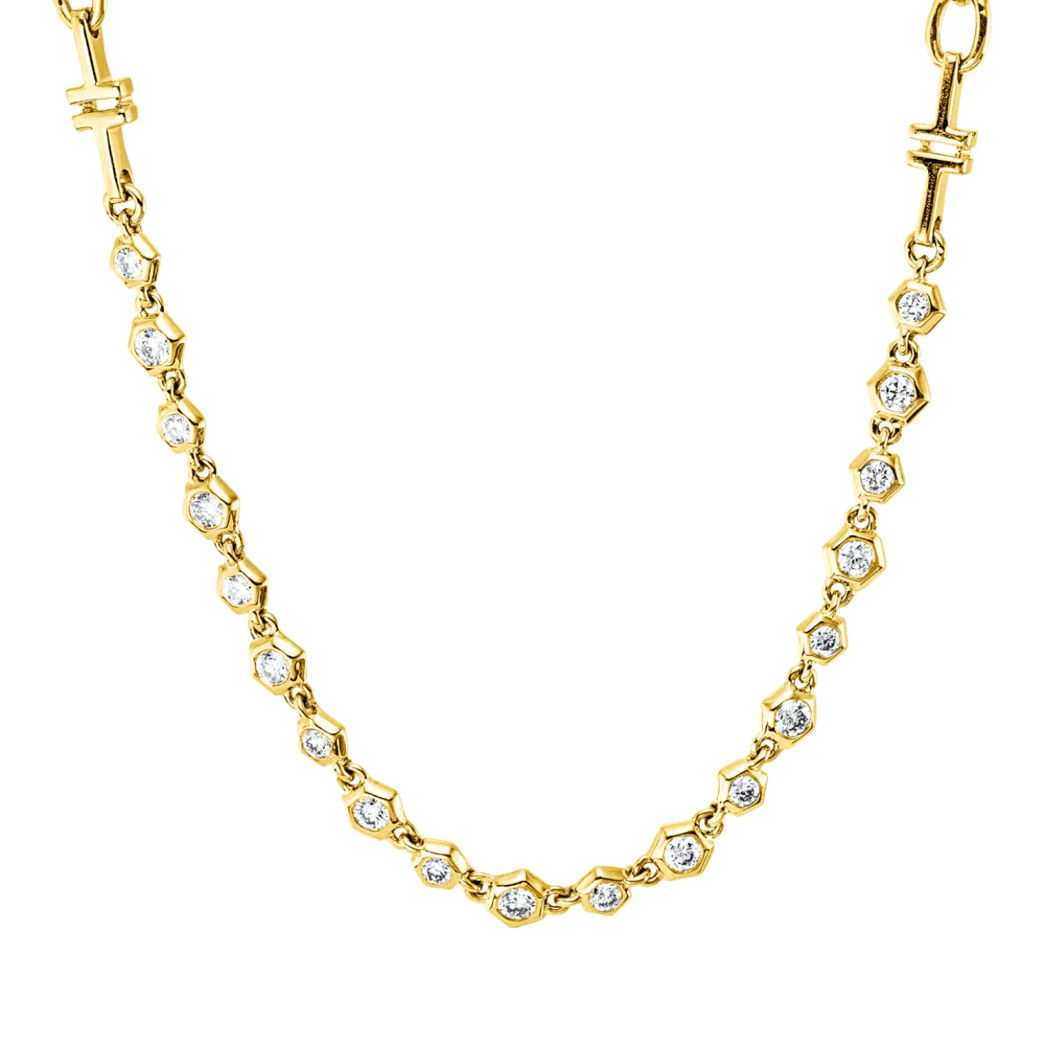 Collier aus 585 Gold Gelbgold 19 Brillanten 0,35ct W-SI L:45cm
