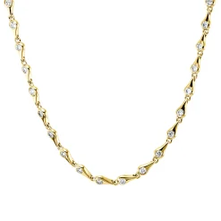 Collier aus 585 Gold Gelbgold 22 Brillanten 0,33ct W-SI L:45cm