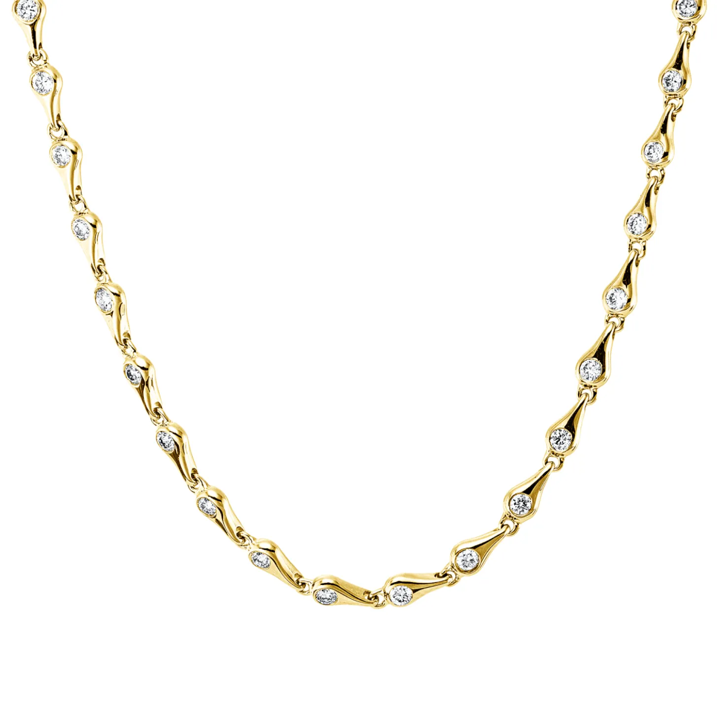 Collier aus 585 Gold Gelbgold 22 Brillanten 0,33ct W-SI L:45cm