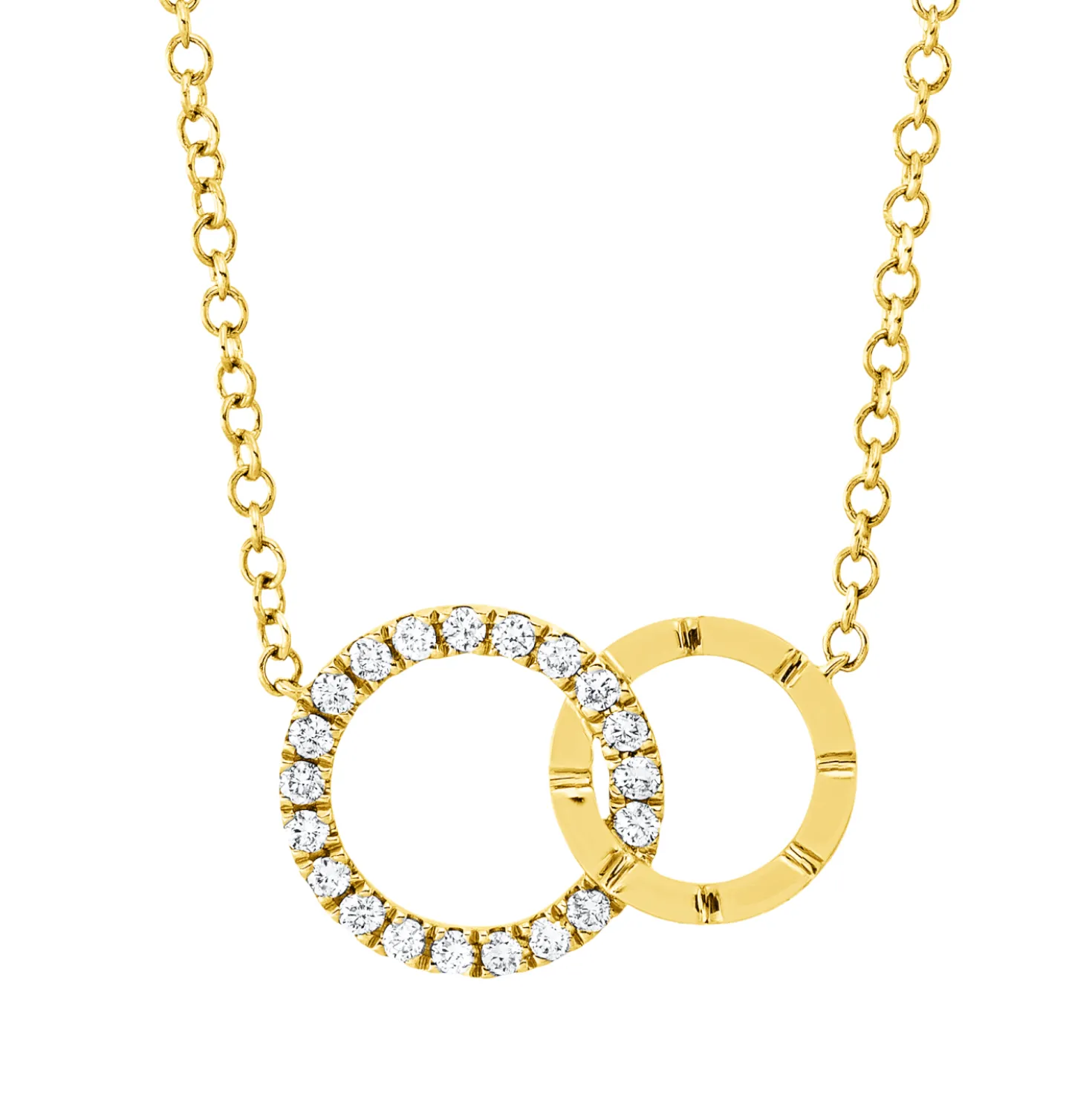 Collier aus 585 Gold Gelbgold 20 Brillanten 0,19ct W-SI/PI L:45cm