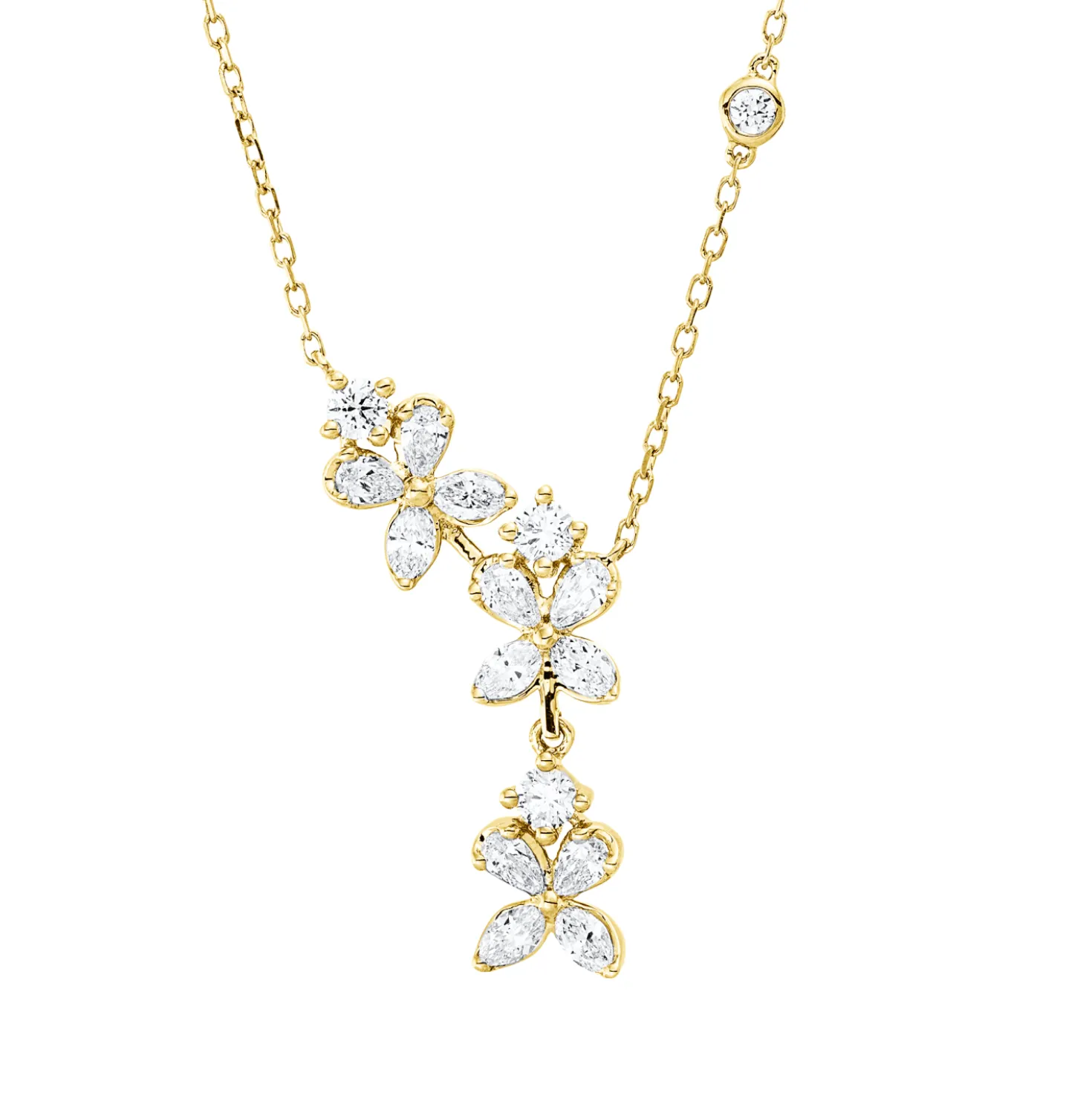 Collier aus 750 Gold Gelbgold 17 Diamanten 0,67ct L:45cm