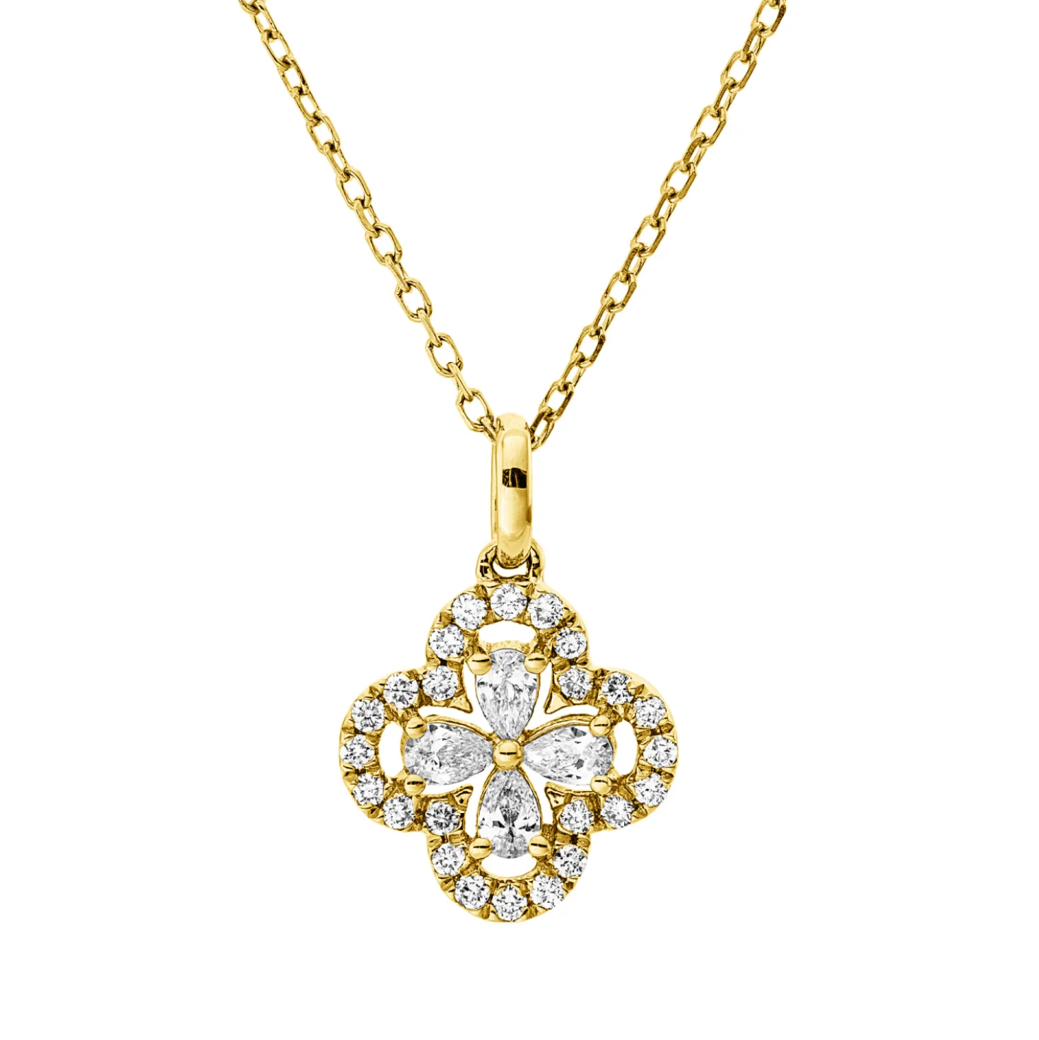 Collier aus 750 Gold Gelbgold 28 Diamanten 0,25ct L:45,7cm