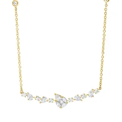Collier aus 750 Gold Gelbgold 19 Diamanten 0,78ct L:45,7cm